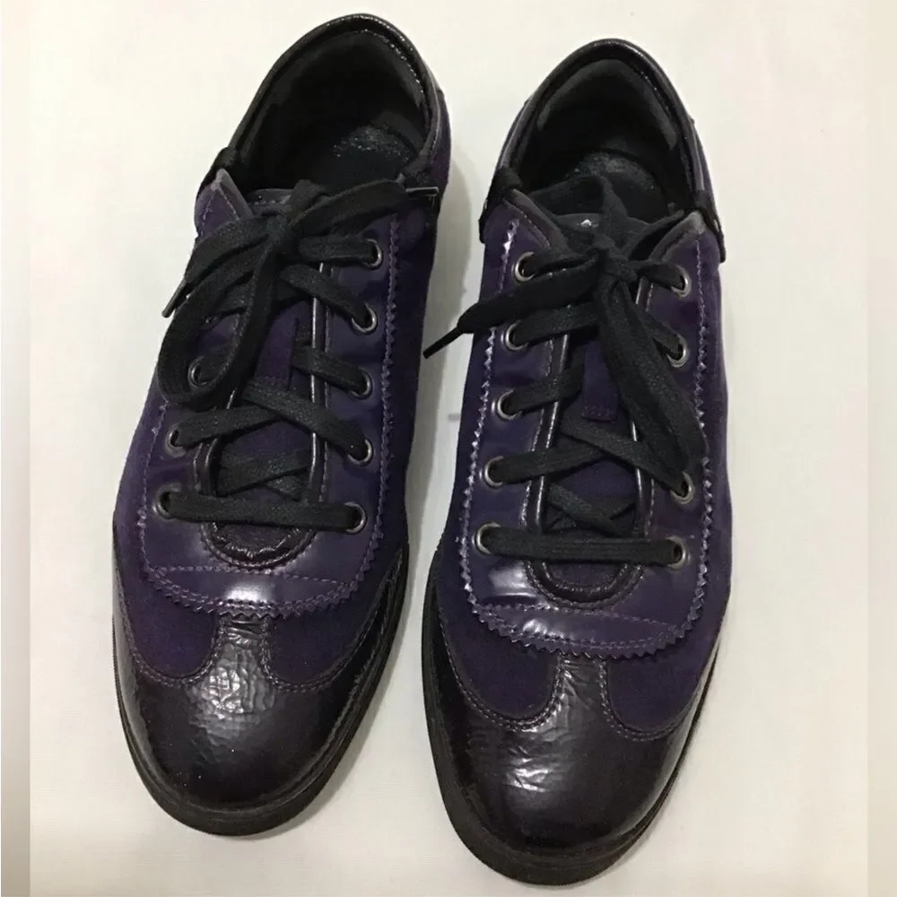 GUCCI Purple Suede Low Top Lace Up Sneakers Size 7 1/2
